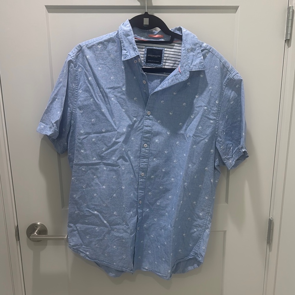 Denim & Flower Blue Casual Button Down Shirt